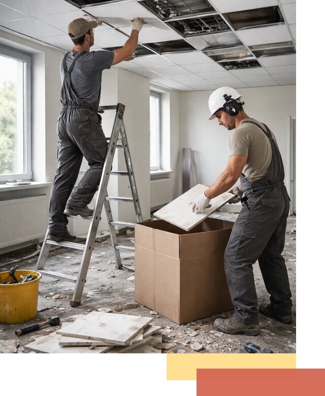 Демонтаж потолочной плитки в Городце быстро и аккуратно