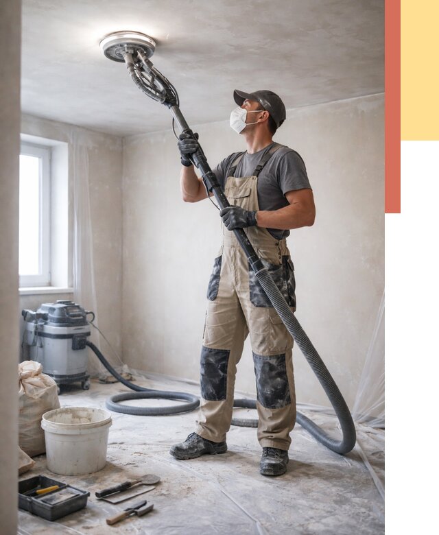 Шлифовка потолка в Городце от 3543 руб. — услуги шлифования потолка | ОТДЕЛОЧНИК-Грд