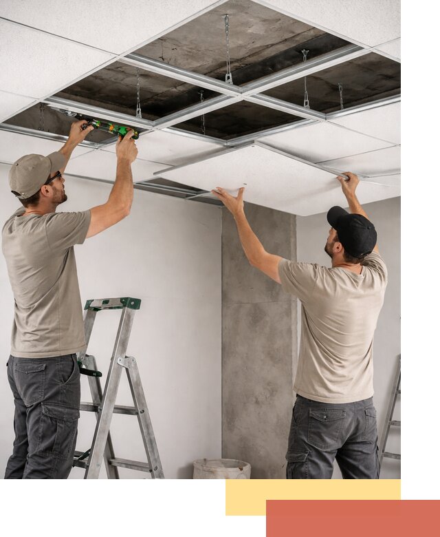 Монтаж потолка Армстронг под ключ в Городце