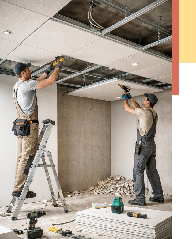 Монтаж акустического потолка в Городце от 6580 руб/м2 — быстро и недорого | ОТДЕЛОЧНИК-Грд