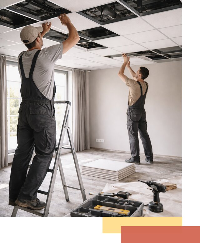 Замена плит подвесного потолка в Городце быстро и качественно