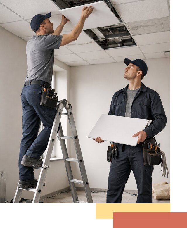 Обслуживание подвесного потолка в Городце — ремонт и чистка