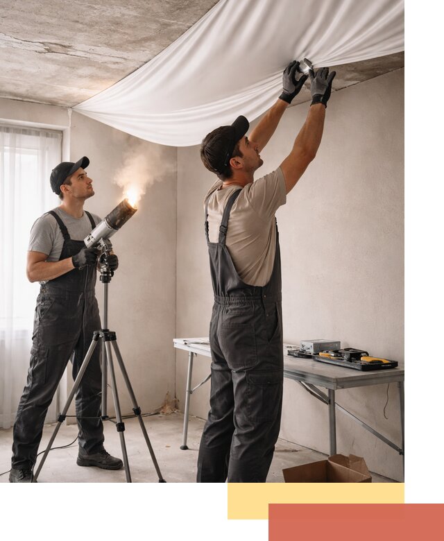 Установка натяжного потолка под ключ в Городце