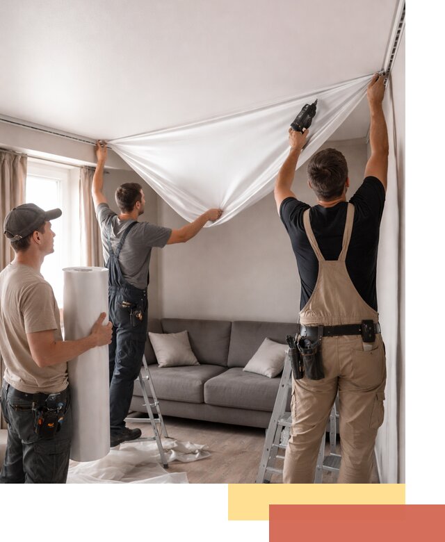 Монтаж сатинового натяжного потолка в Городце качественно и быстро