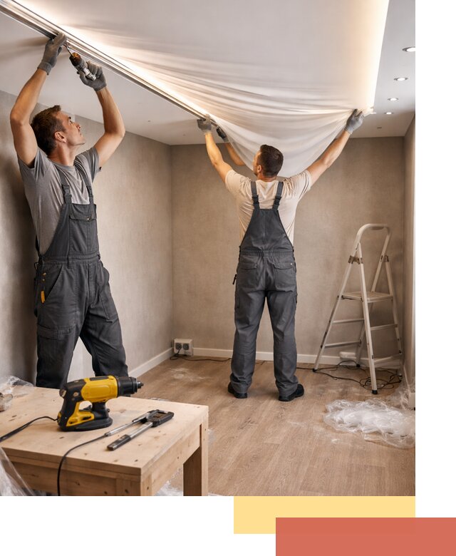 Монтаж натяжного потолка с подсветкой в Городце цена и сроки