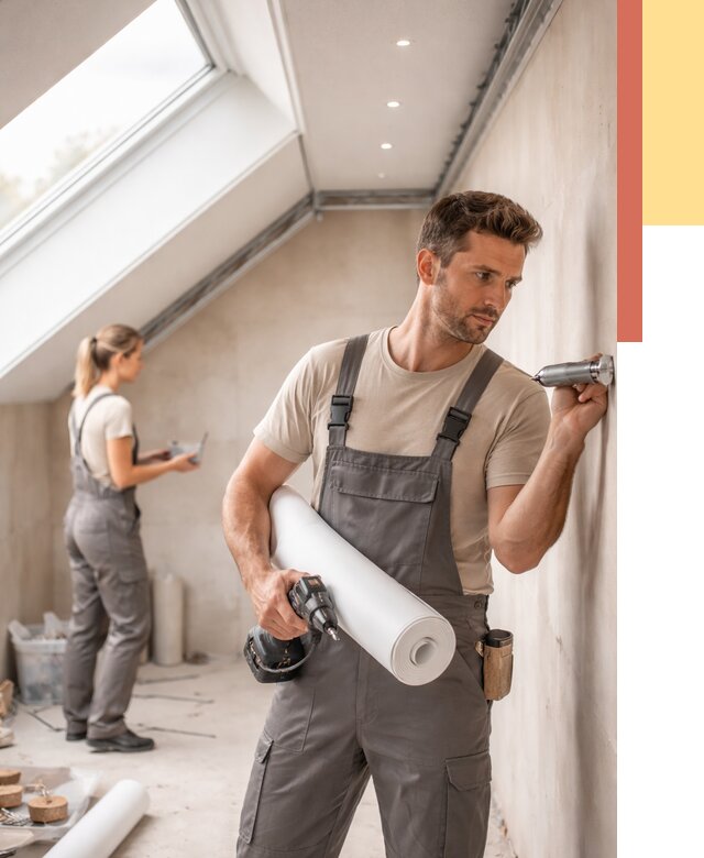 Монтаж натяжного потолка на мансарде в Городце от 3543 руб. | ОТДЕЛОЧНИК-Грд