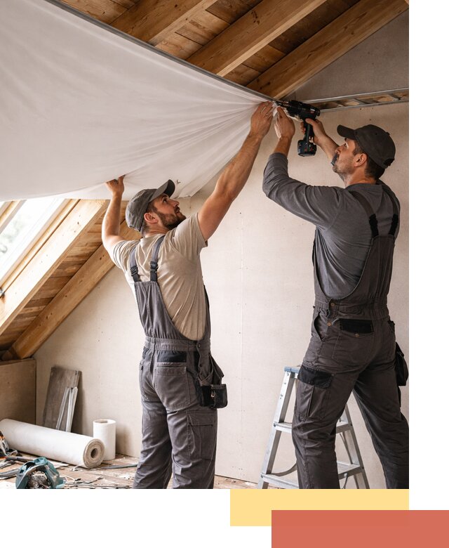 Монтаж натяжного потолка в мансарде в Городце