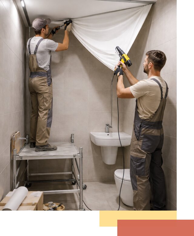 Монтаж натяжного потолка в санузле в Городце