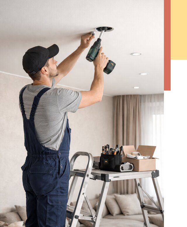 Установка и монтаж точечных светильников в натяжной потолок в Городце от 1822 руб. | ОТДЕЛОЧНИК-Грд