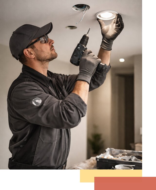 Установка точечных светильников в натяжной потолок в Городце