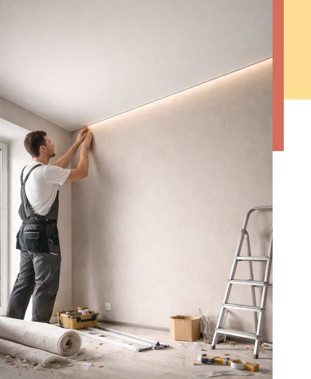 Теневые натяжные потолки в Городце от 8301 руб. под ключ | ОТДЕЛОЧНИК-Грд