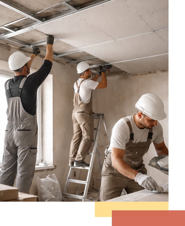 Одноуровневый потолок из гипсокартона в Городце — монтаж и отделка