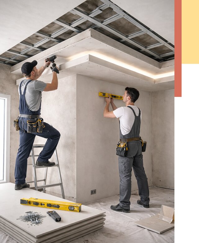 Двухуровневый потолок из гипсокартона в Городце от 1468 руб. под ключ | ОТДЕЛОЧНИК-Грд