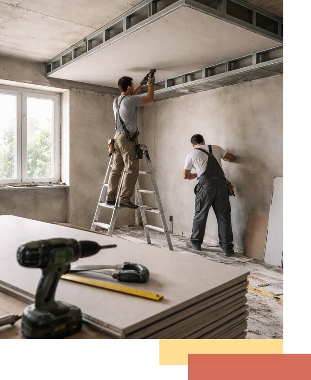 Двухуровневый потолок из гипсокартона в Городце