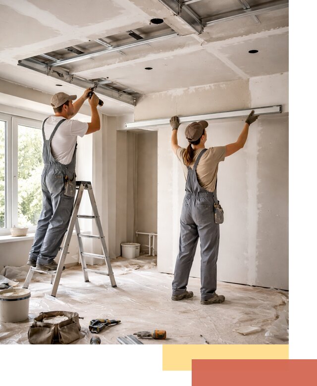 Монтаж многоуровневого потолка из гипсокартона в Городце