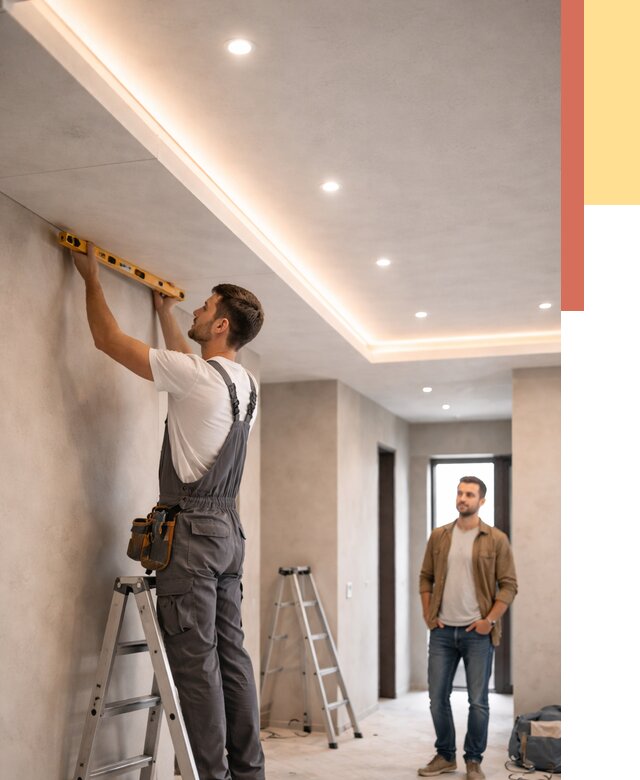 Потолок из гипсокартона с подсветкой в Городце от 759 руб./м2 под ключ | ОТДЕЛОЧНИК-Грд