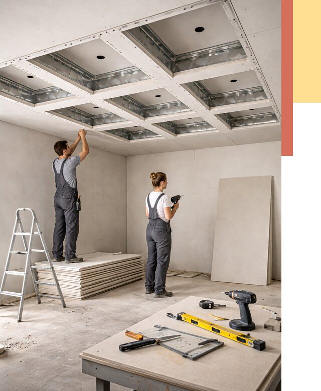 Кессонный потолок из гипсокартона в Городце от 1873 руб. — монтаж и под ключ | ОТДЕЛОЧНИК-Грд