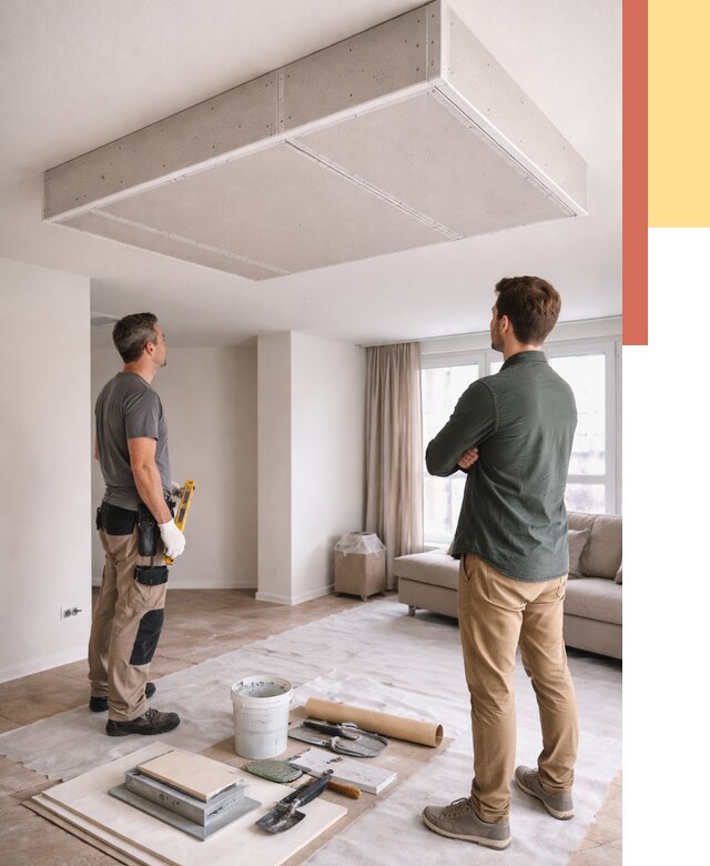 Короб на потолке из гипсокартона в Городце от 2227 руб. — монтаж и услуги под ключ | ОТДЕЛОЧНИК-Грд