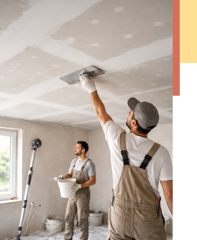 Шпаклевка потолка из гипсокартона в Городце от 3239 руб./м2 — услуги под ключ | ОТДЕЛОЧНИК-Грд