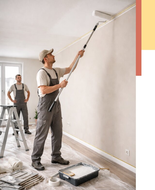 Покраска потолка из гипсокартона в Городце от 4555 руб./м2 — услуги под ключ | ОТДЕЛОЧНИК-Грд