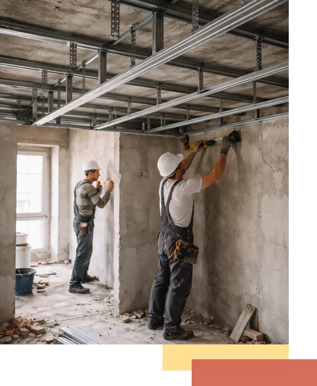 Монтаж каркаса потолка из профильного профиля в Городце