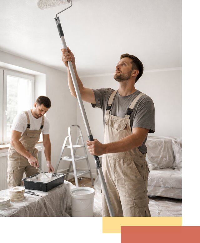 Покраска потолка водоэмульсионной краской в Городце