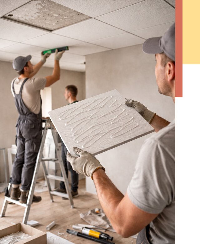 Монтаж потолочной плитки в Городце от 4555 руб. — быстро и недорого | ОТДЕЛОЧНИК-Грд