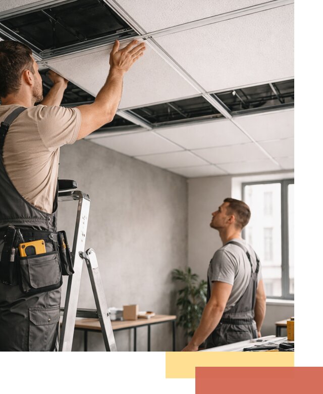 Монтаж потолочной плитки в Городце качественно и в срок