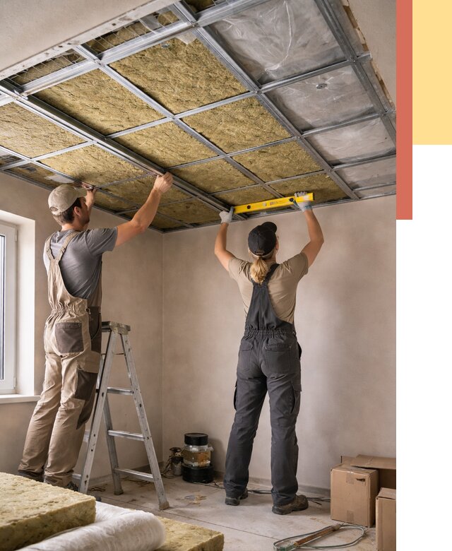 Шумоизоляция потолка в Городце от 1265 руб. под ключ — услуги ОТДЕЛОЧНИК-Грд