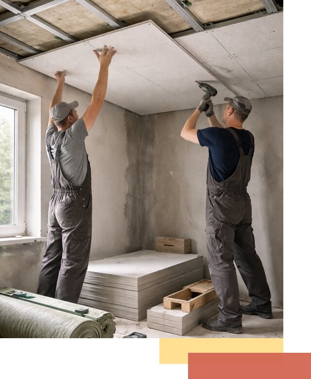 Шумоизоляция потолка панелями ЗИПС в Городце